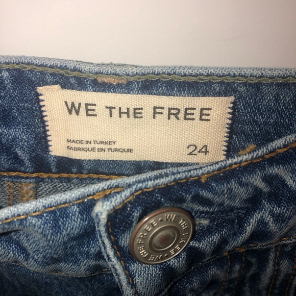 New We The Free Free People Havasu Slouchy Cropped Tahoe Blue Jeans Jorts Sz 24 - Picture 10 of 14